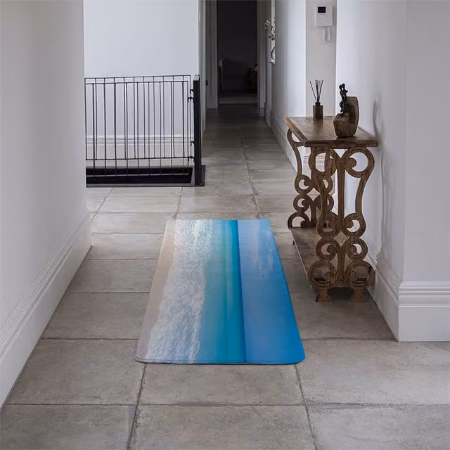 Benjamin Tate Design LTD Sea in Sunny Day Designer Runner Rug, Blue, Non-Slip Polypropylene