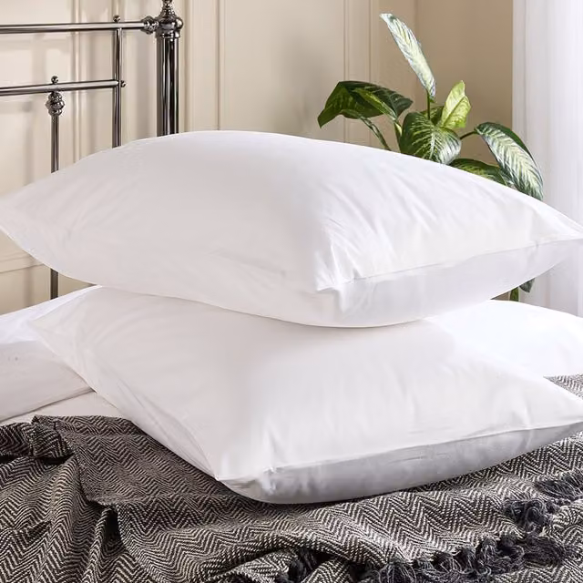 Hotel Pure Luxury 4 Star Classic Cotton Percale Pillowcase Pair, White