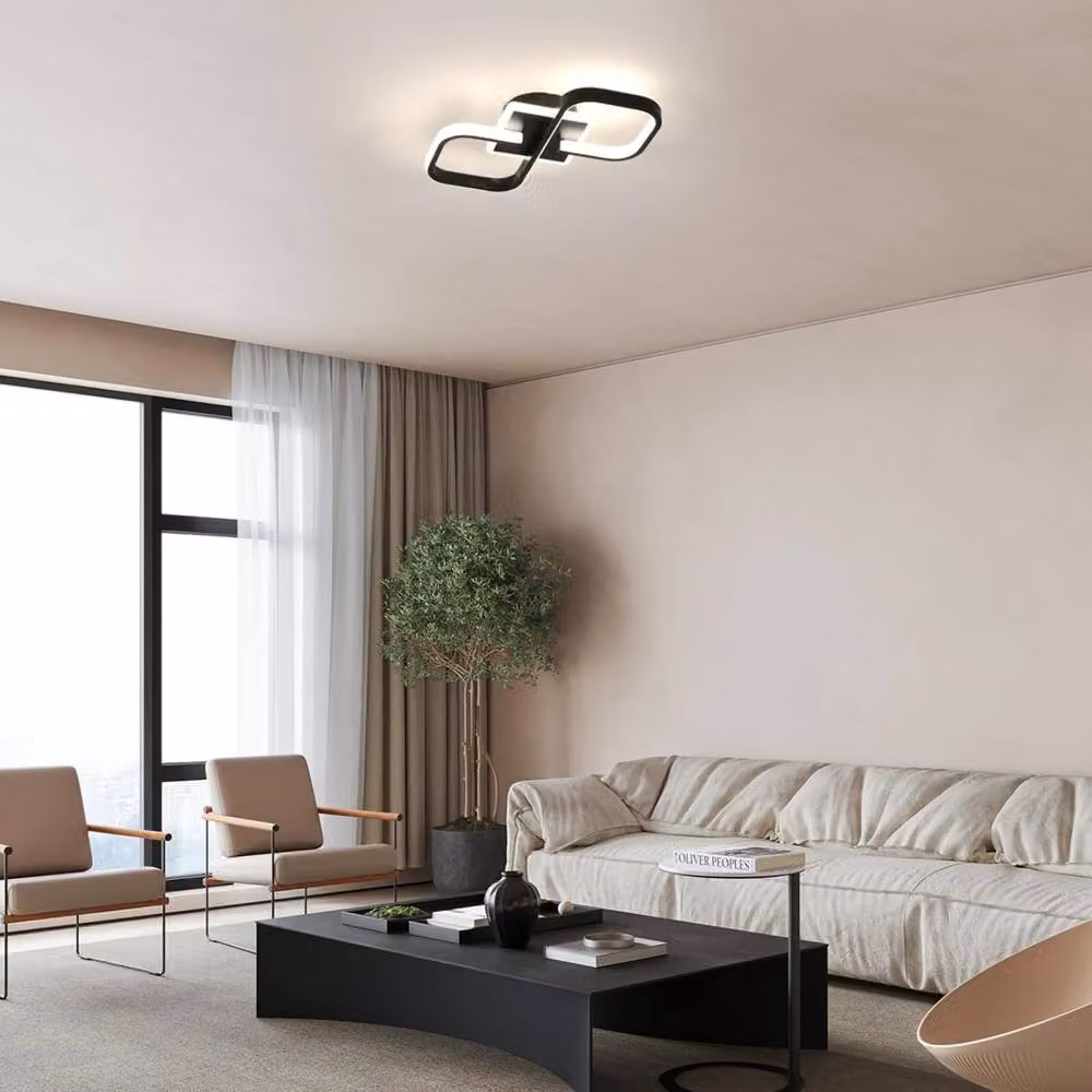 COMELY Modern Square LED Ceiling Light, 36W, Black, 4500K Cool White – 1