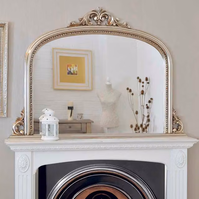 MirrorOutlet Silver Vintage Rectangular Wall Mirror W: 127 cm, H: 91 cm
