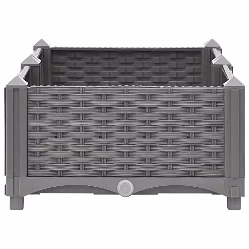 vidaXL Grey Plastic Raised Bed W/D/H: 80 x 40 x 23 cm – 2