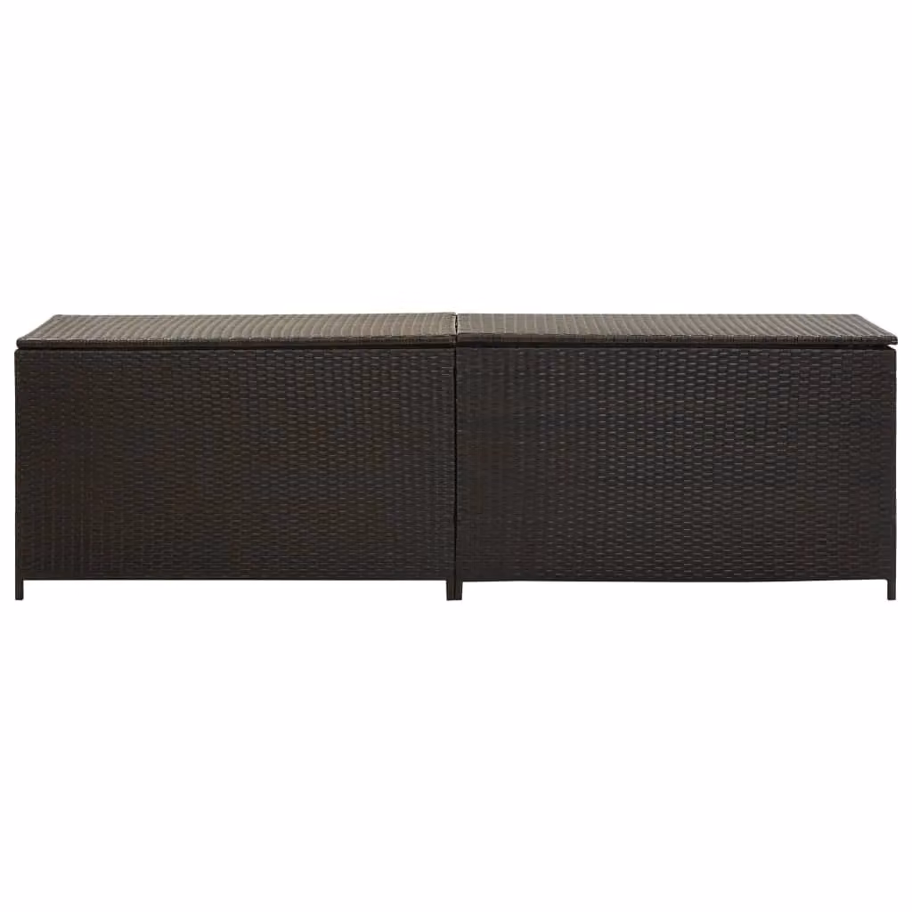 Berkfield Home Garden Poly Rattan Storage Box, Brown, W/D/H: 200 x 50 x 60 cm – 2