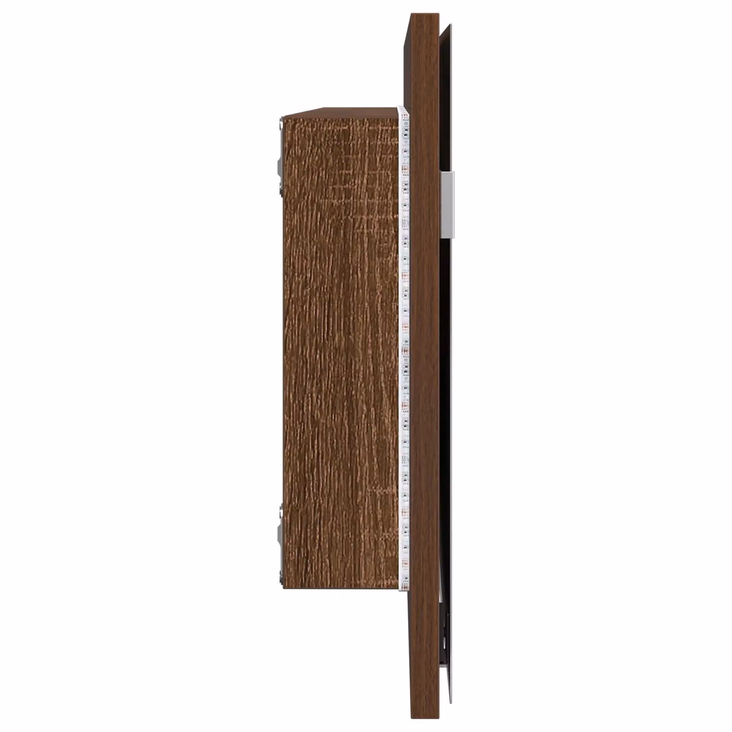 Berkfield Home Modern Bathroom Mirror Cabinet with Integrated LED Lighting, Brown Oak, W: 80 cm, D: 37 cm – 2