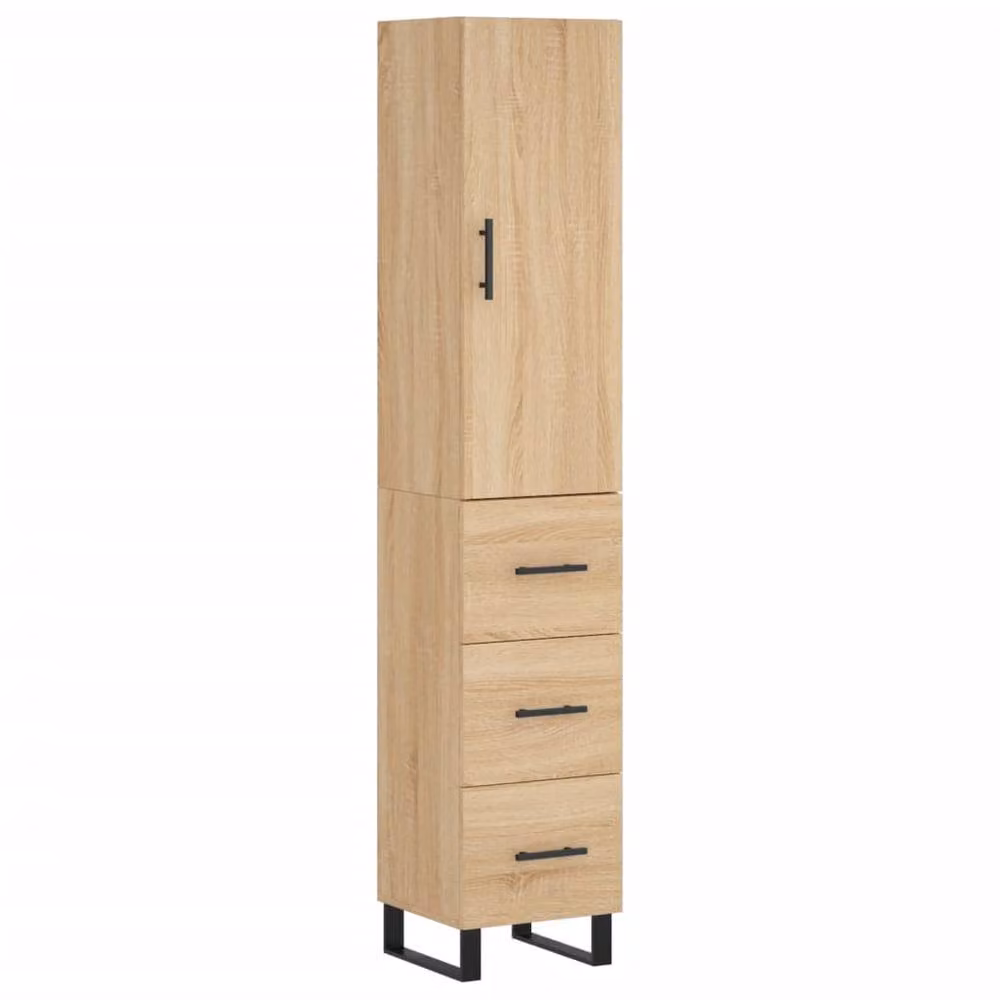 Berkfield Home Sonoma Oak Highboard in Beige and Brown, W/D/H: 34.5 x 34.0 x 180.0 cm – 3