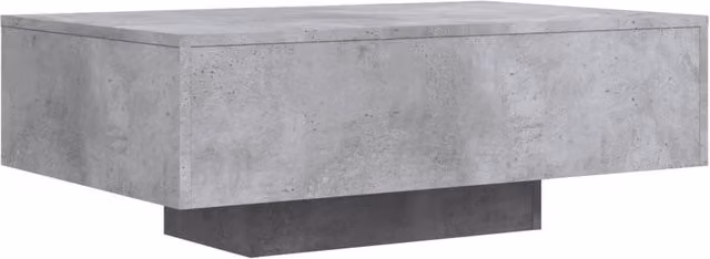 Berkfield Home Modern Rectangular Coffee Table with LED Lights in Concrete Grey, W/D/H: 85 x 55 x 31 cm