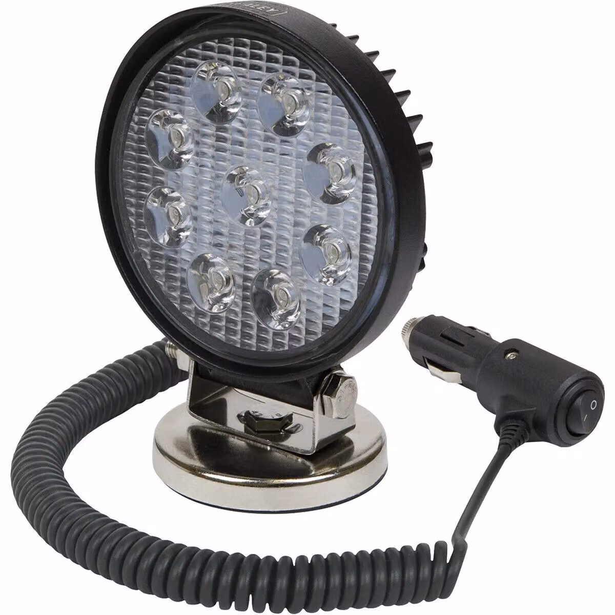 Loops 27W SMD LED Waterproof Work Light with Magnetic Base, Black, Diameter: 115 mm – 3