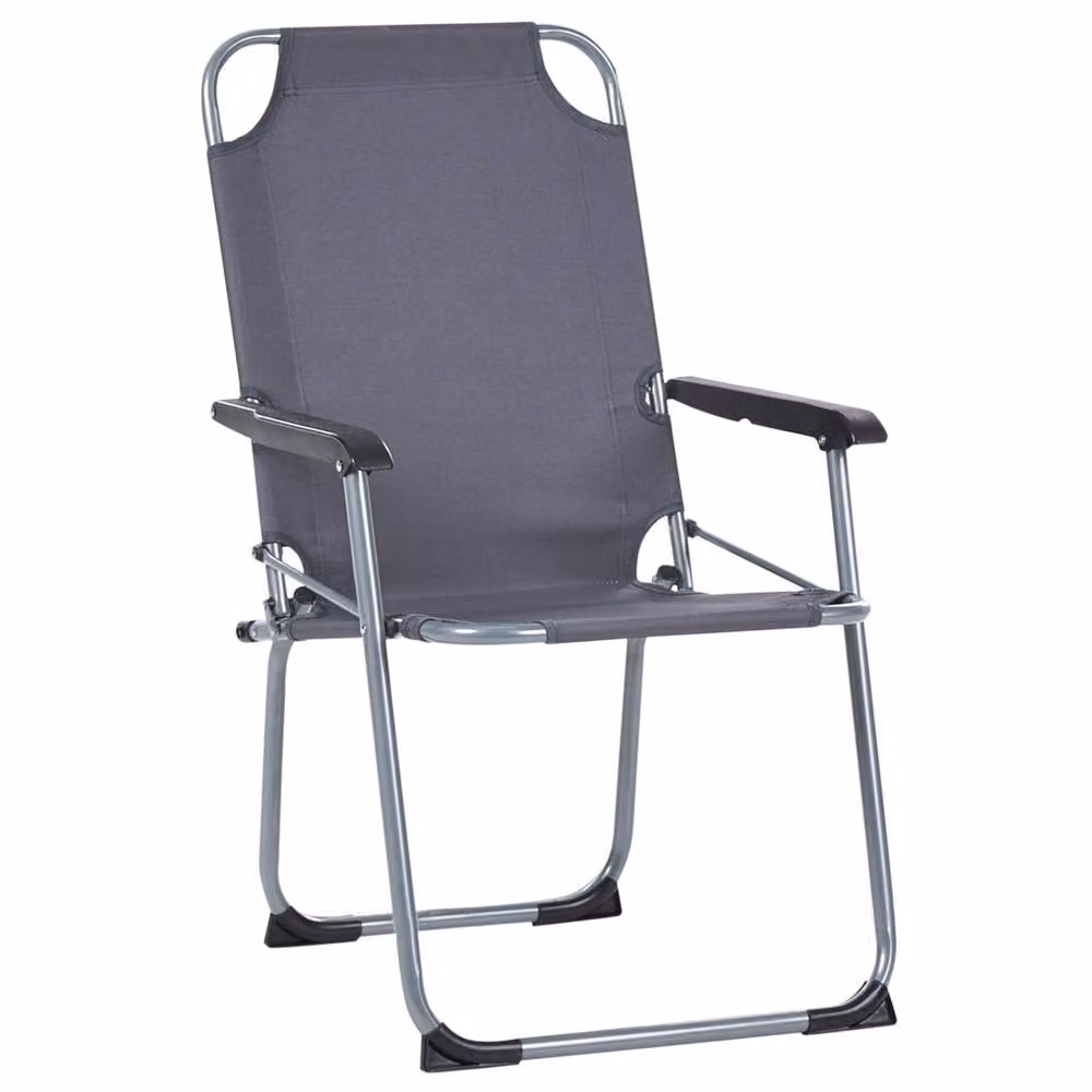 Wyld and Coco Set of 4 Grey Powder-Coated Steel Folding Mesh Garden Chairs – 3