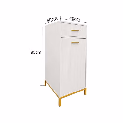 Hygrad Built to Survive White Tilt-out Laundry Cabinet with Drawer and Removable Basket, W/D/H: 40 x 40 x 95 cm – 2
