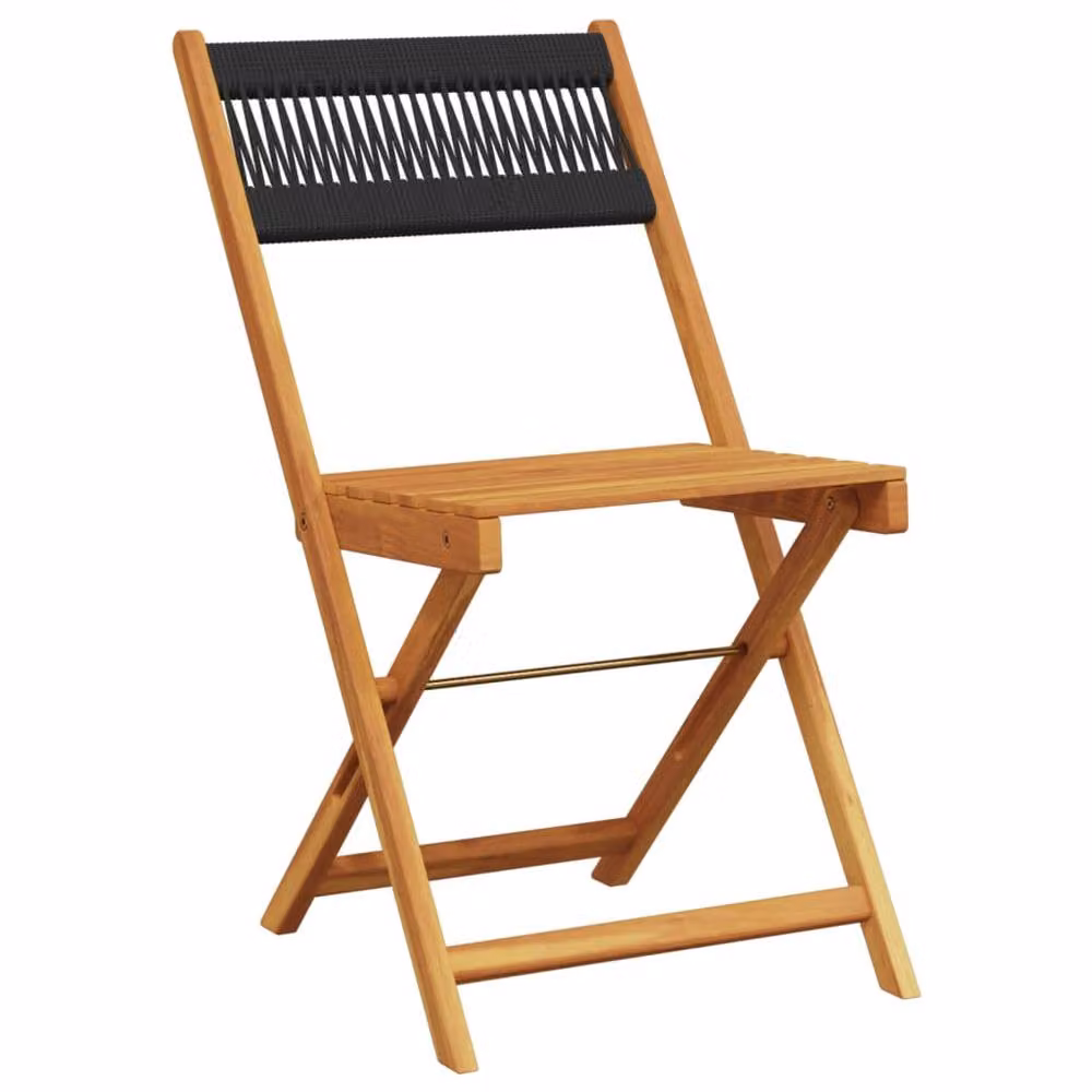 Berkfield Home 5 Piece Garden Dining Set in Black Polypropylene and Acacia Wood