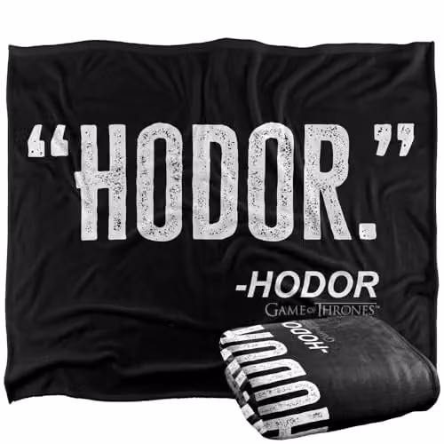 LOGOVISION Game of Thrones Hodor Quote Super Soft Fleece Throw Blanket, Multicolour, W: 152.4 cm, D: 127.0 cm – 1