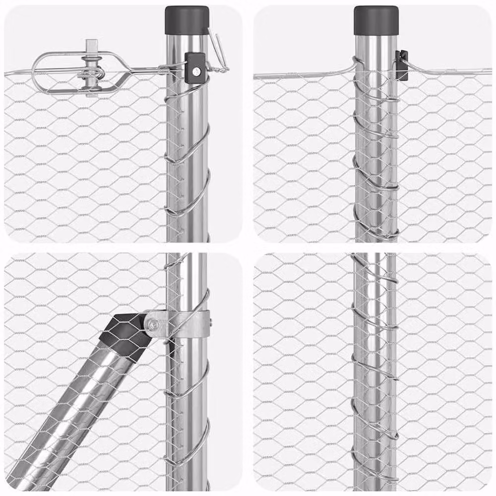 Berkfield Home Silver Galvanised Steel Hexagon Wire Mesh Fence, H: 40 cm x W: 25 m – 3