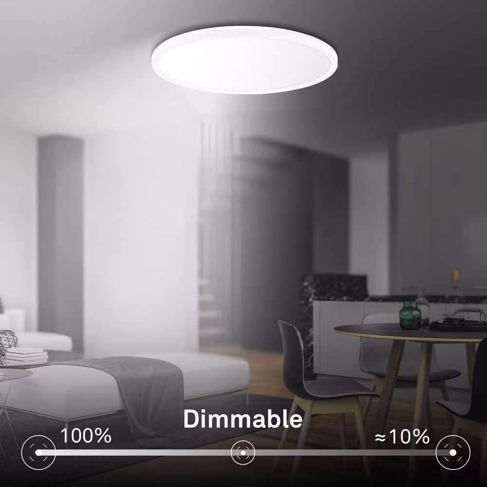 Briloner White LED Slim Round Ceiling Panel Lamp, Dimmable with Remote Control, Diameter: 42 cm – 3