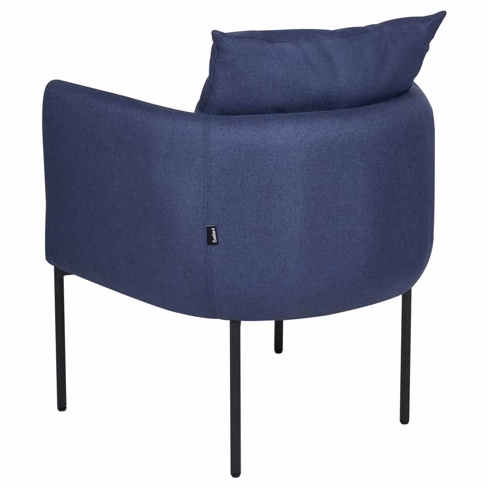 Wyld and Coco Blue Tub Armchair with Black Metal Legs – 4