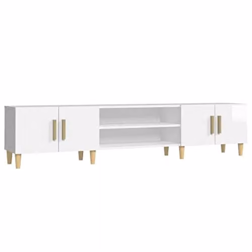 vidaXL Modern High Gloss White TV Cabinet and Sideboard, W/D/H: 180 x 40 x 31.5 cm – 1