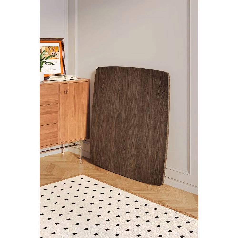KORVIXA Square Folding Coffee Table in Brown, W: 100 cm x D: 100 cm x H: 35 cm – 4