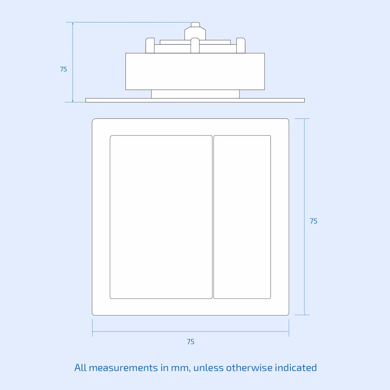 Nes Home Chrome Square Button WC Flush Plate in Silver – 2