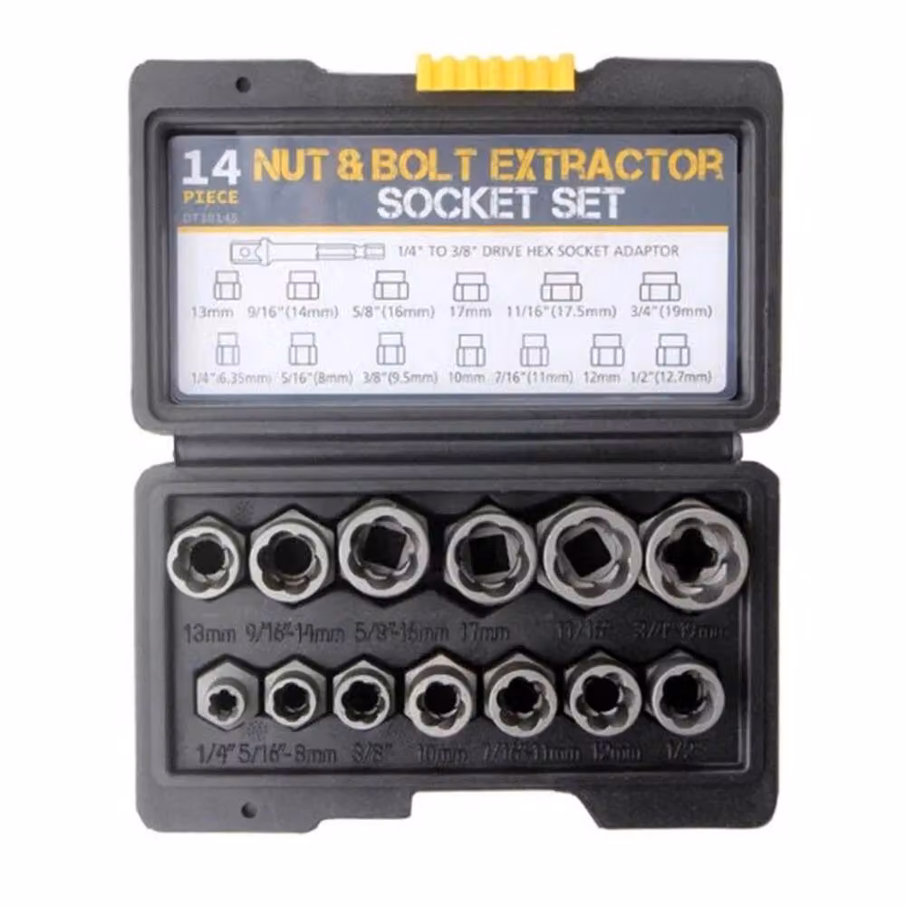 Nordara 14-Piece Damaged Screw and Bolt Extractor Socket Tool Kit in Silver – 2