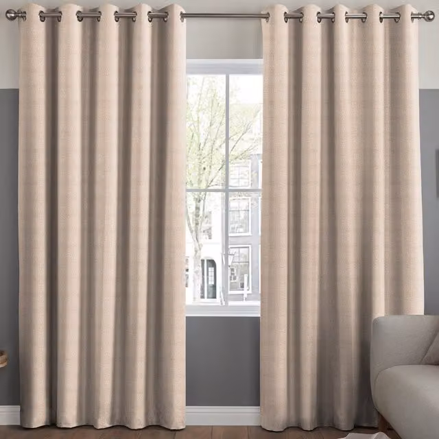 Arkona Simply Collection Made to Measure Blackout Fabric Panel Curtain in Beige