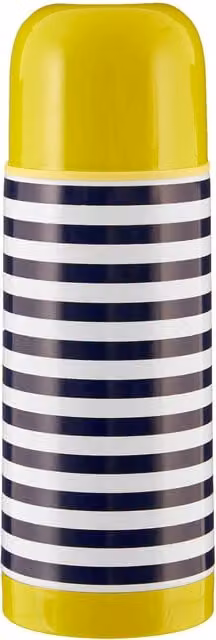 Orsina Stainless Steel Striped Vacuum Flask, Leak-Proof Thermos for Hot and Cold Beverages, 350ml, Blue, White or Multicolour