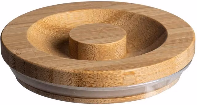 FLAVORA Argon Scandi Wooden Storage Jar Lid in Brown, Diameter: 10 cm