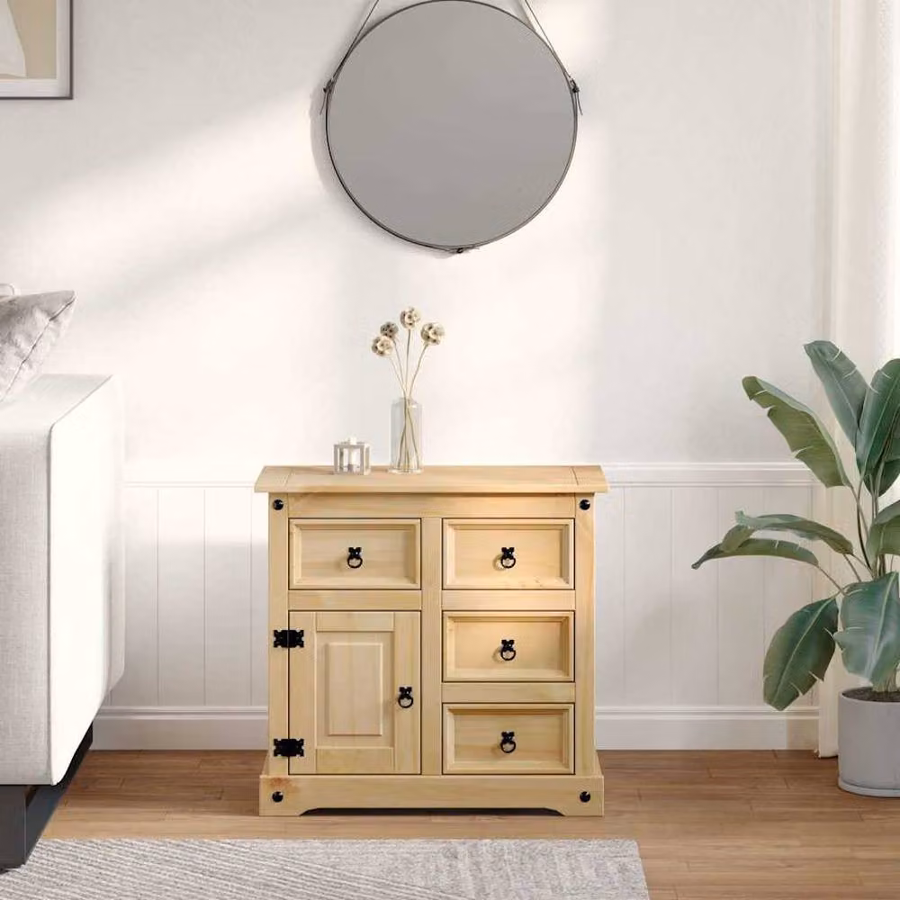 Berkfield Home Corona Sideboard in Brown Solid Pine Wood, W/D/H: 87 x 40 x 76 cm – 2