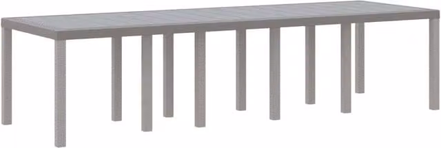 Berkfield Home Extendable Rectangular Garden Table in Light Grey Poly Rattan, W/D/H: 300 x 100 x 73 cm