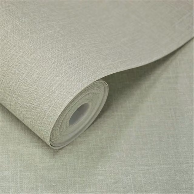 Grandeco Plain Green Scrubbable Wallpaper Roll
