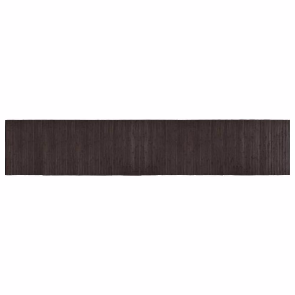 Berkfield Home Rectangular Bamboo and Polypropylene Rug in Dark Brown, W: 60 cm, L: 300 cm – 1