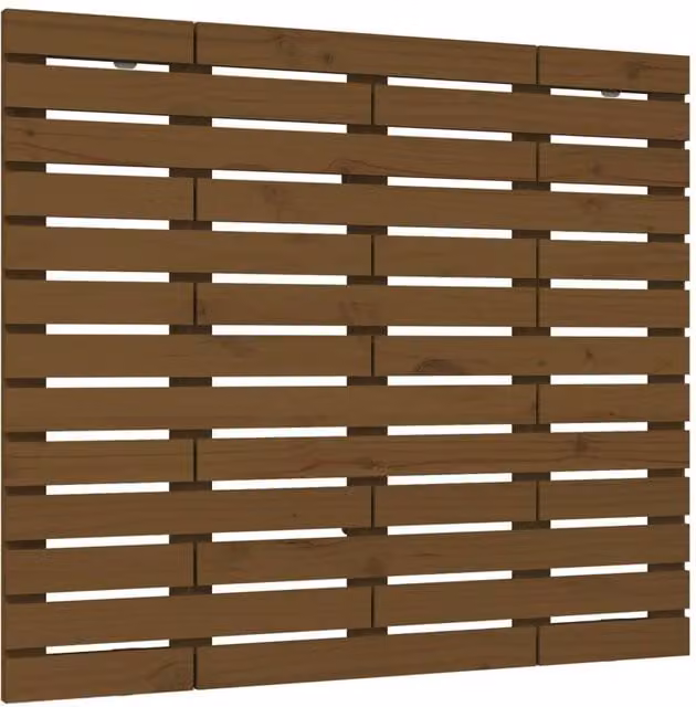 Berkfield Home Rustic Solid Wood Pine Wall Headboard, Honey Brown, W: 126 cm, D: 3 cm, H: 91.5 cm