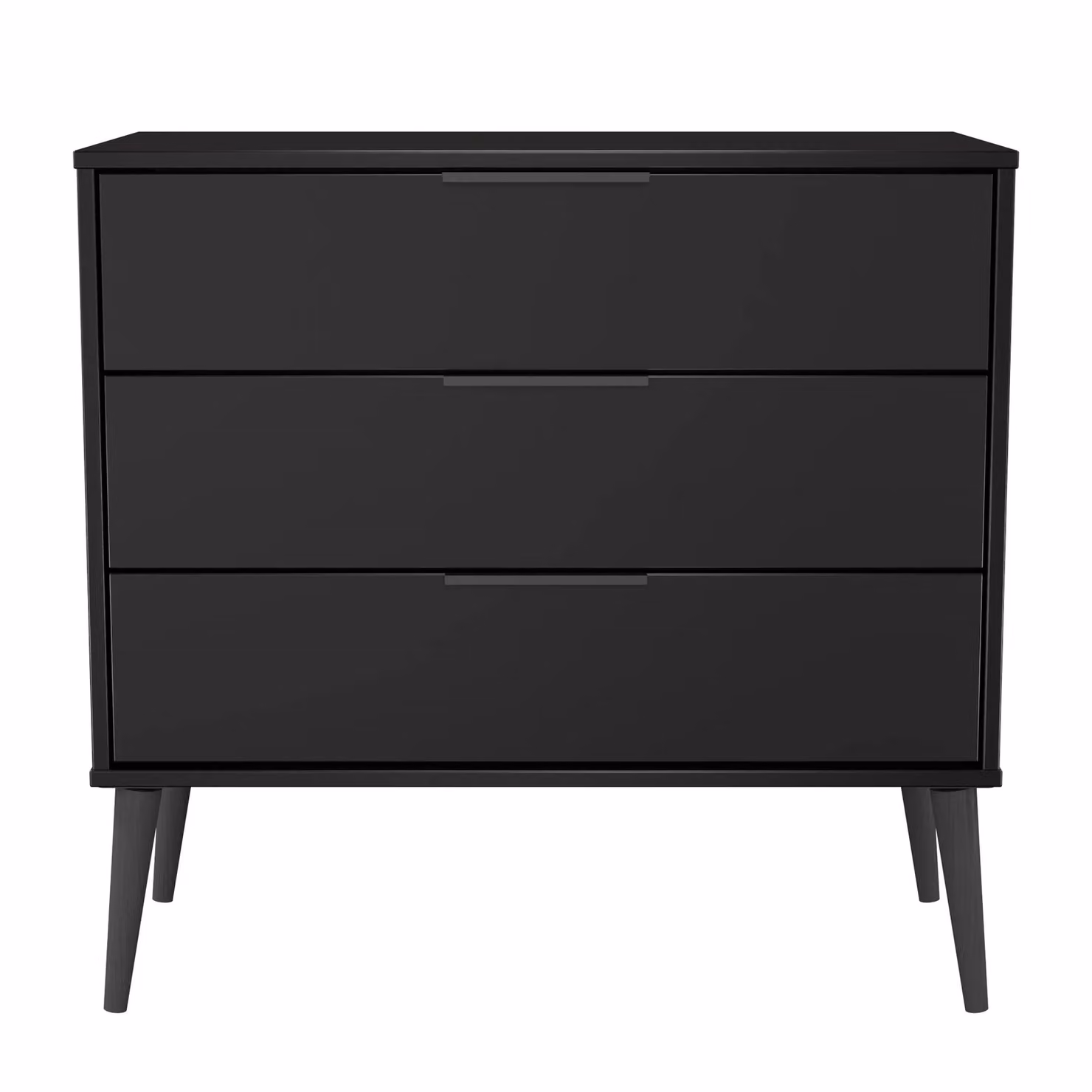 Ready Assembled 2 U Fuji 3 Drawer Chest in Matt Black – 2