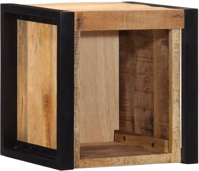 Berkfield Home Beautiful Set of 2 Rustic Mango Wood Bedside Cabinets, Brown, W/D/H: 40 x 35 x 40 cm – 1