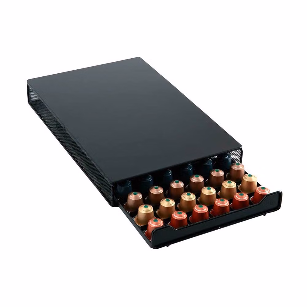 FLAVORA 60 Capsule Pod Drawer Storage Holder in Black Metal, Width: 50 cm – 2