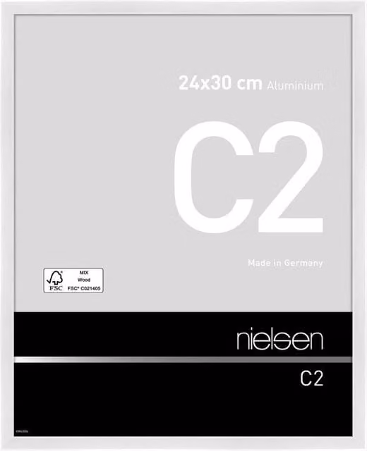 Nielsen Design C2 Aluminium Rectangular Picture Frame in White, W/H: 24 x 30 cm
