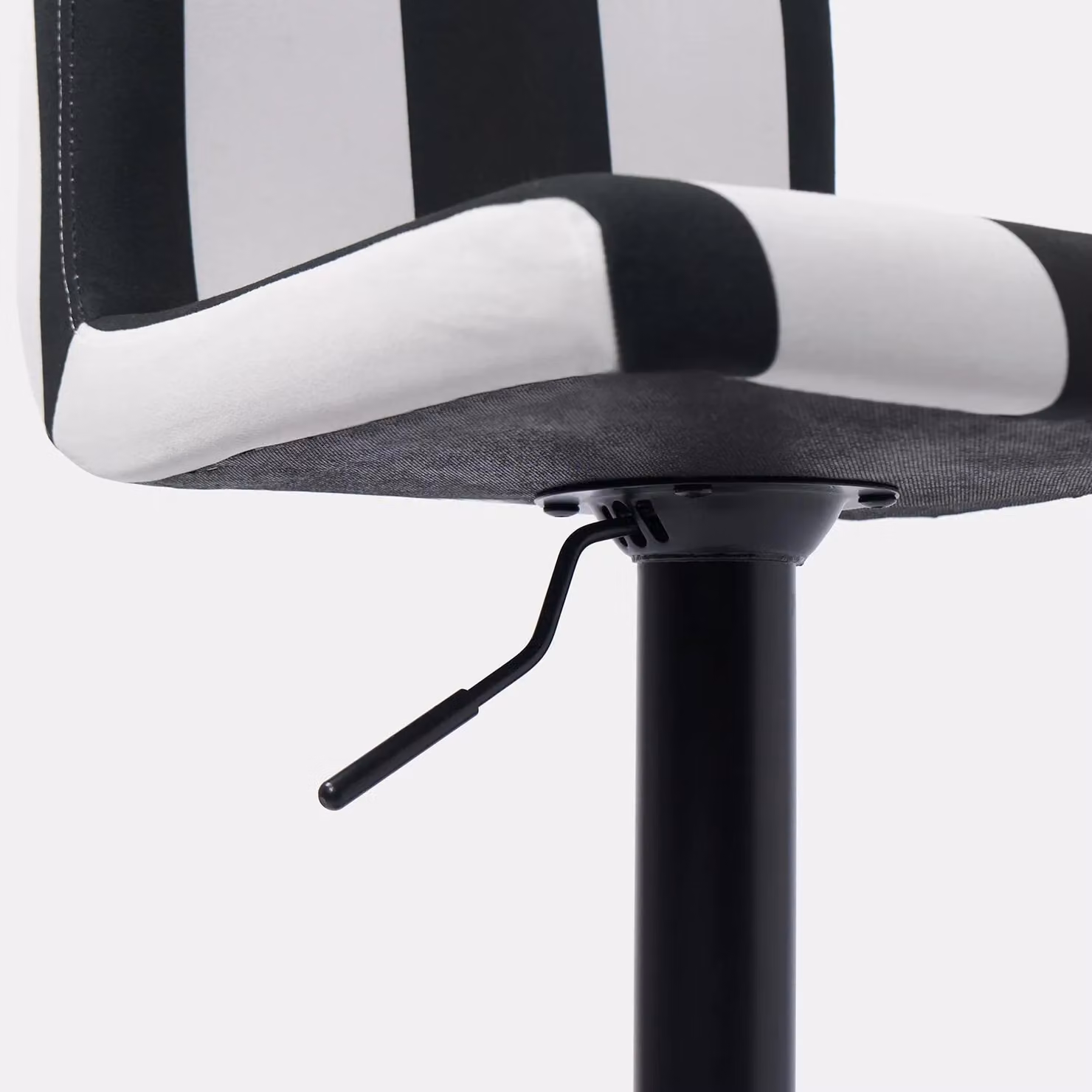 OHS Set of 2 White Velvet Adjustable Swivel Bar Stools with Metal Legs – 4