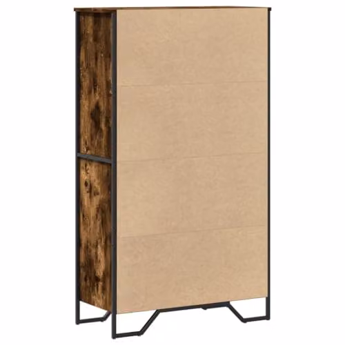 vidaXL Highboard Sideboard Cabinet in Smoked Oak, W/D/H: 79.5 x 35.5 x 137.5 cm – 4