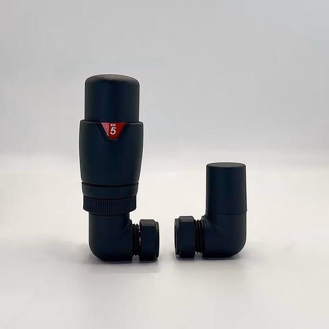Lux Heat Anthracite Grey Thermostatic Valve Set with Thermostat Included