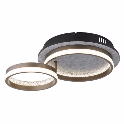 Globo Lighting Netlighting LED Semi Flush Ceiling Light in Black and Grey, 30W, 1200 lm, W/D/H: 47.2 x 34 x 14 cm – 1