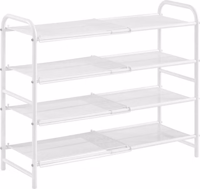Yaheetech Expandable Metal Shoe Storage Rack in White