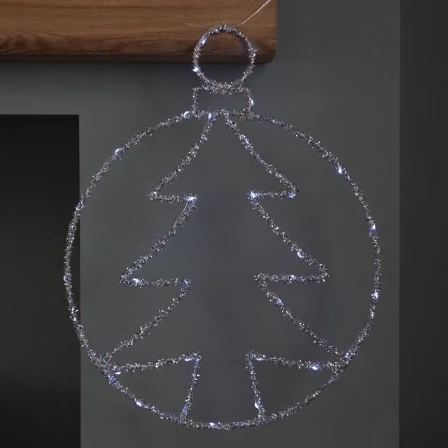 Samuel Alexander Silver and White Round Metal Tabletop Christmas Ball, Diameter: 49 cm – 1