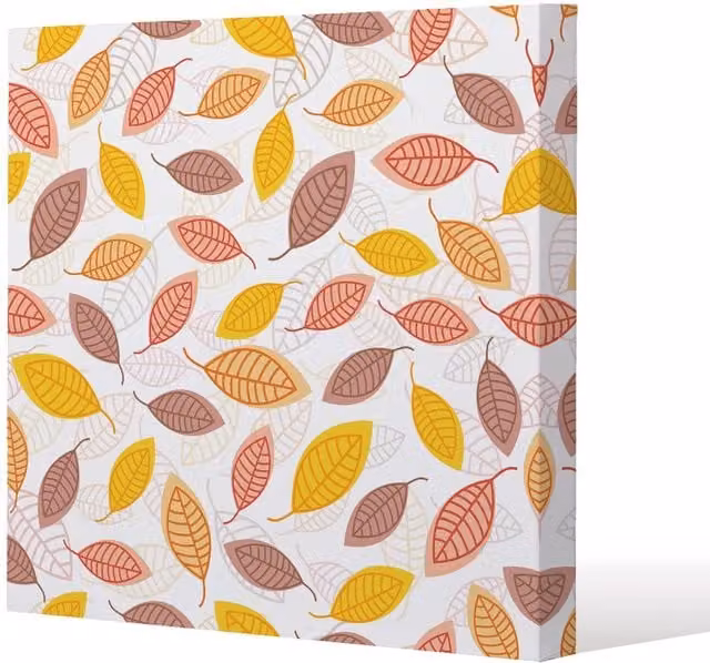 Benjamin Tate Design Autumn Leaves Botanical Canvas Print, Sand and Multicolour, W/H: 20 x 20 cm