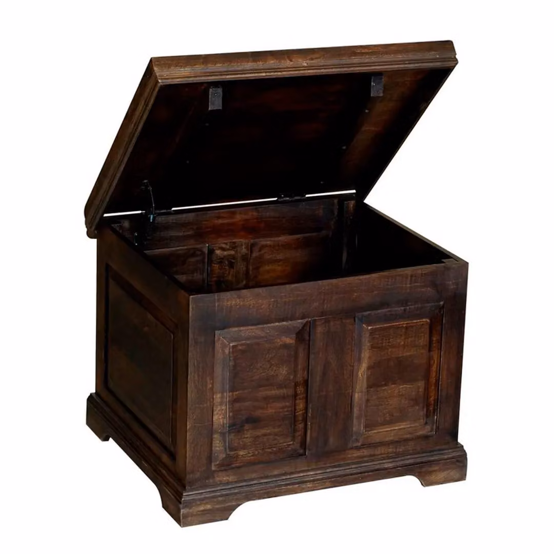 Jaipur Furniture Ltd Small Box in Mango Wood, Brown, W: 60 cm, D: 50 cm, H: 45 cm – 3