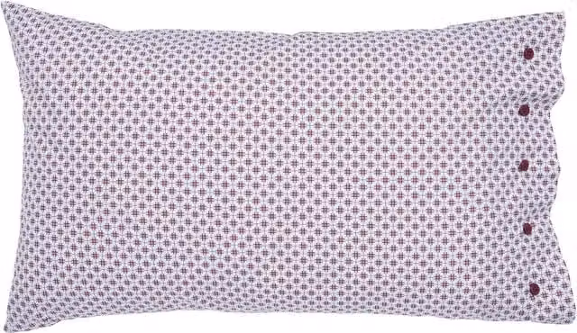 Bedeck of Belfast Emmeline Pair of Standard Pillowcases, Blue and Pink Floral Cotton Percale