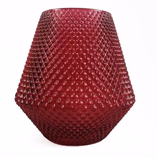 Botanik Pink Diamond Luxury Glass Tabletop Vase, Height: 23 cm