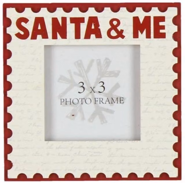 KDMD Santa and Me by Juliana MDF Photo Frame Set, 2 Pack, Cream/Beige/White – 1