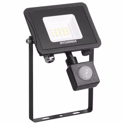 SYLVANIA LED Outdoor Floodlight with Motion Sensor, 10W, 1000 Lumen, 4000K Neutral White, IP65 Waterproof, Black – 1