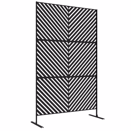 Outsunny Metal Outdoor Privacy Screen Garden Divider in Black, H 198 x W 122 x D 45 cm – 1