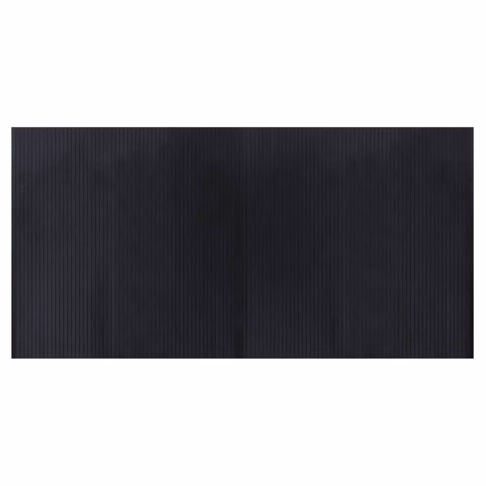Berkfield Home Rectangular Black Bamboo and Polypropylene Rug, W: 100 cm, L: 200 cm – 2