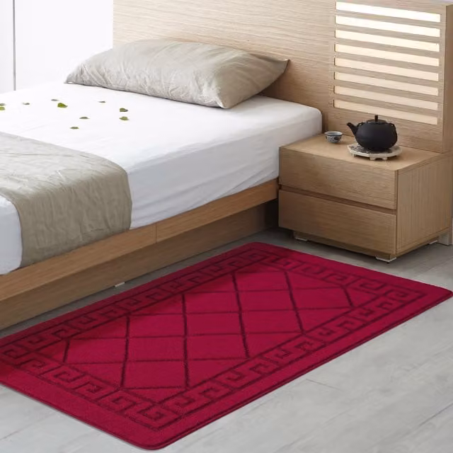 Smart Living Tribela Non Slip Gel Door Mat, Red, W: 80 cm, D: 50 cm