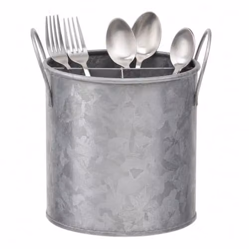 Premier Housewares Stainless Steel Cutlery Holder with Compartments in Black, White or Grey – 2