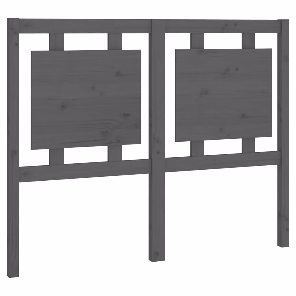 Berkfield Home Grey Solid Pine Wood Bed Headboard, W: 125.5 cm, D: 4 cm, H: 100 cm – 2